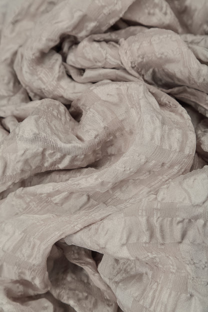 Beige Light Textured Silk Scarf 4