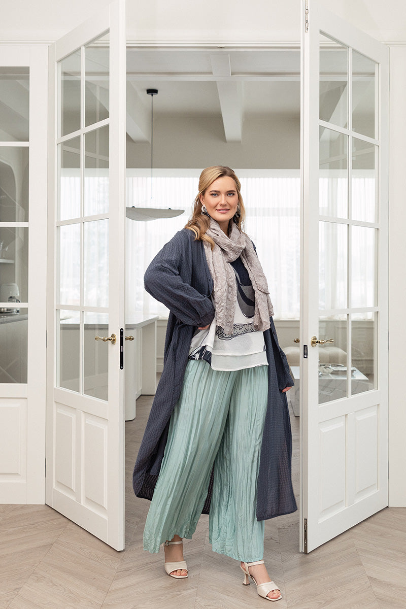 Beige Light Textured Silk Scarf 5