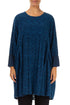 Bell Sleeve Floral Royal Blue Silk Tunic 1