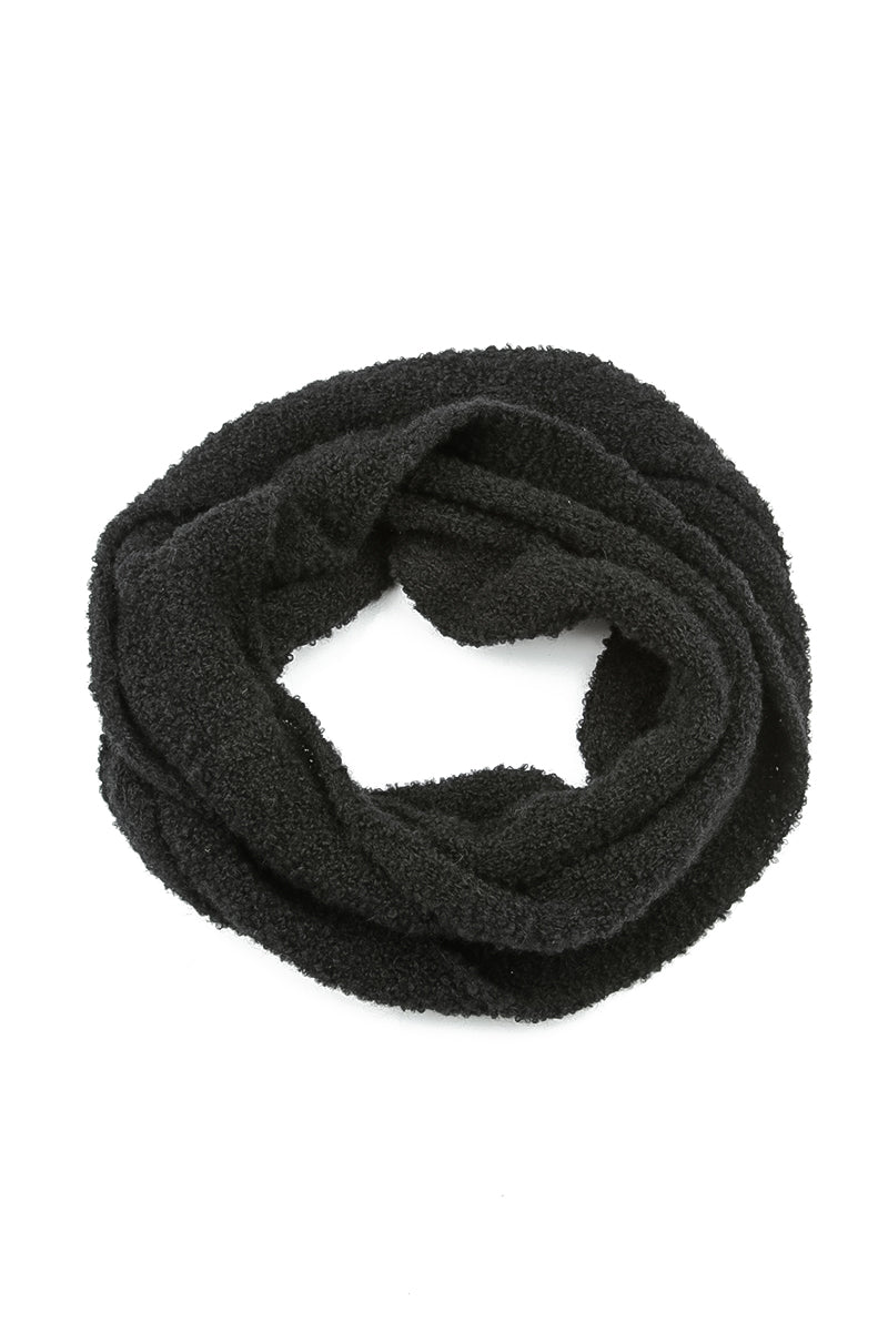 Black Alpaca Wool Infinity Scarf 4
