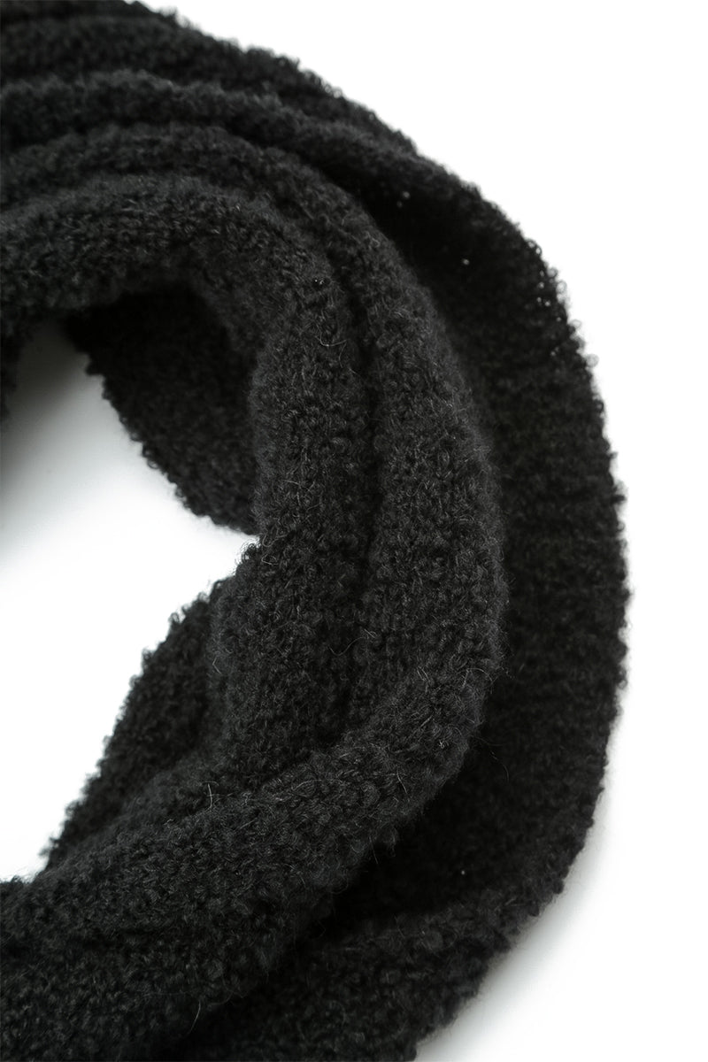 Black Alpaca Wool Infinity Scarf 5