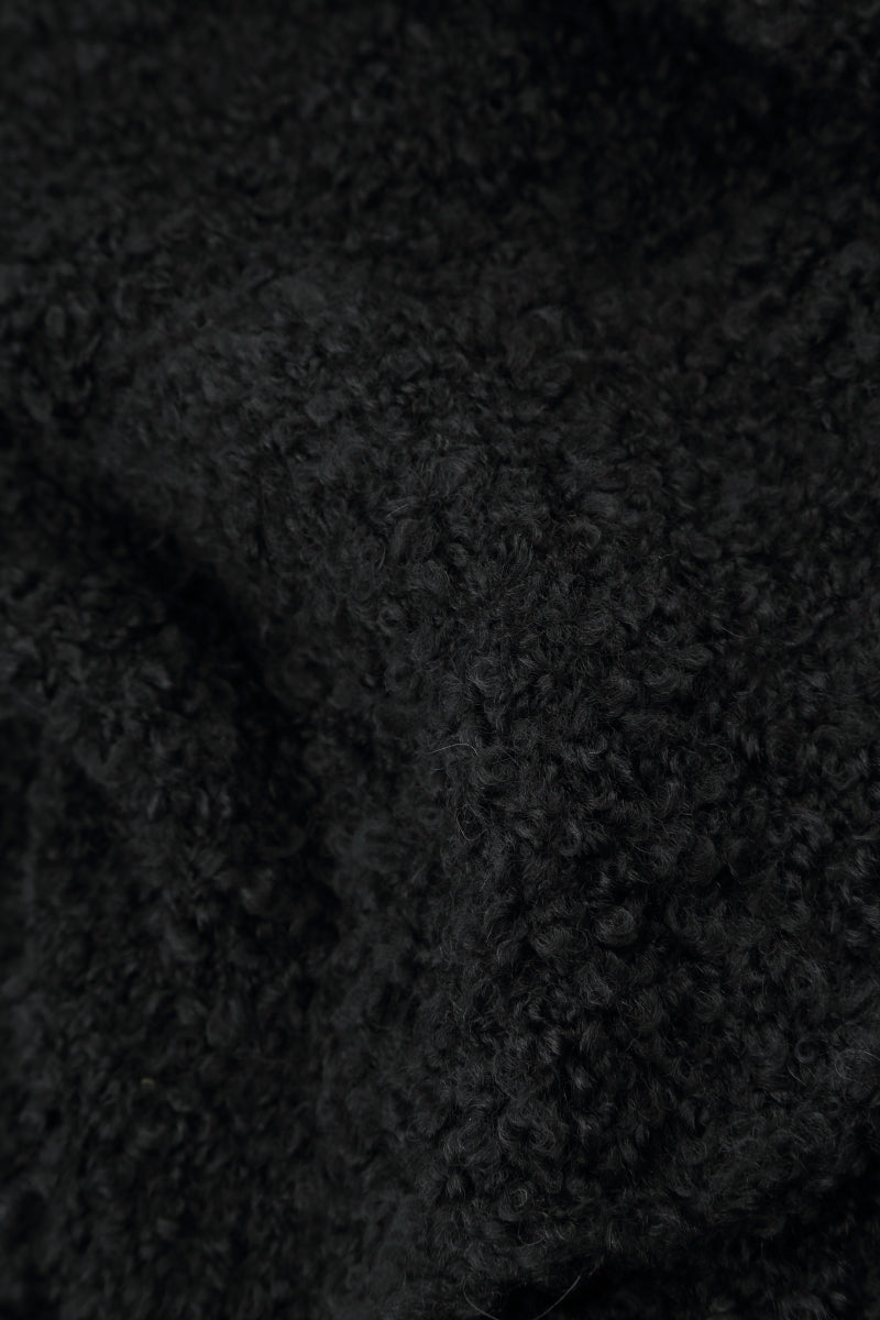 Black Alpaca Wool Infinity Scarf 6