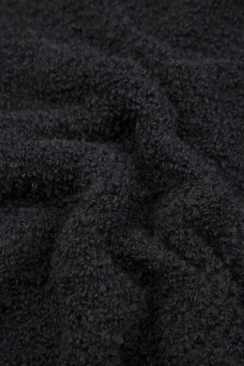 Black Alpaca Wool Infinity Scarf 7