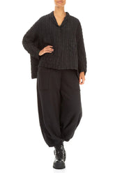 Black Checkered Linen Cotton Jacket 4