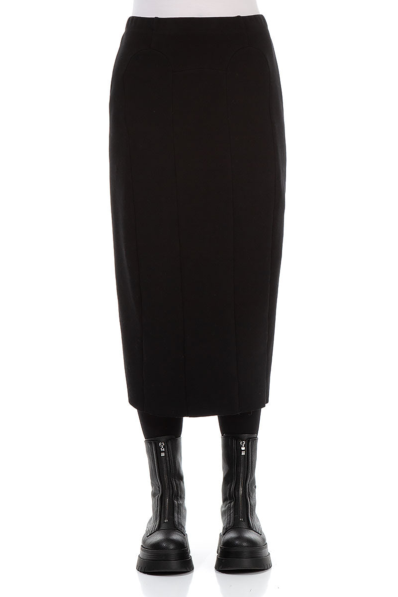 Black Cotton Pencil Skirt 1