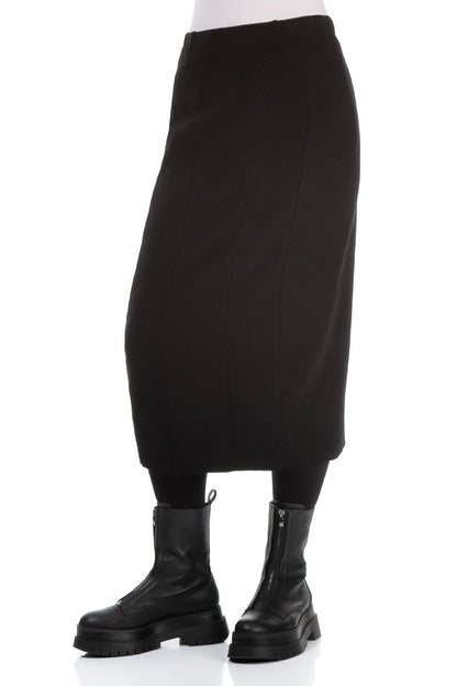 Black Cotton Pencil Skirt 3
