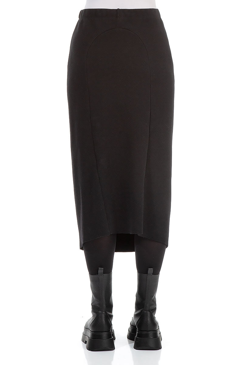 Black Cotton Pencil Skirt 2