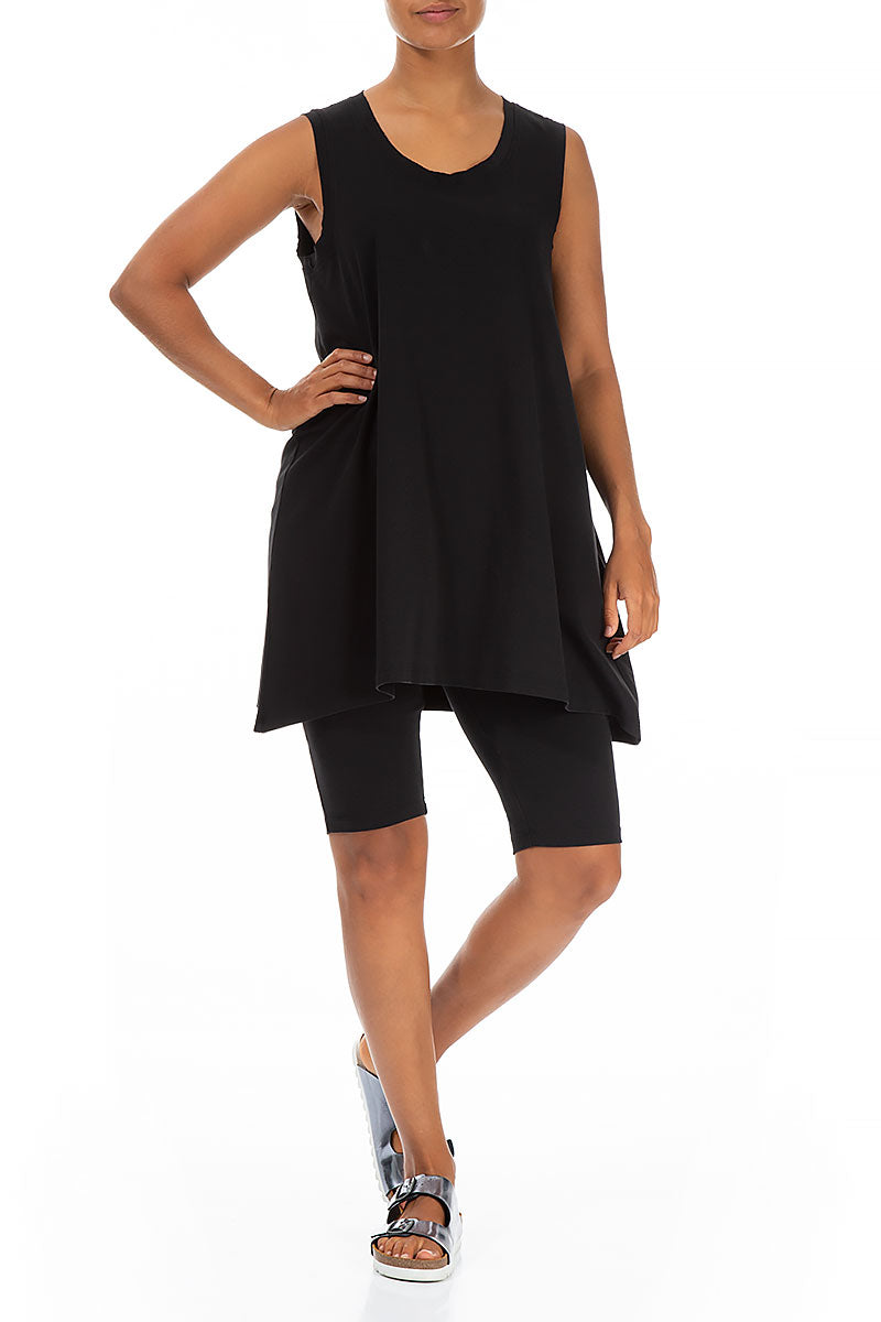 Short en coton stretch noir