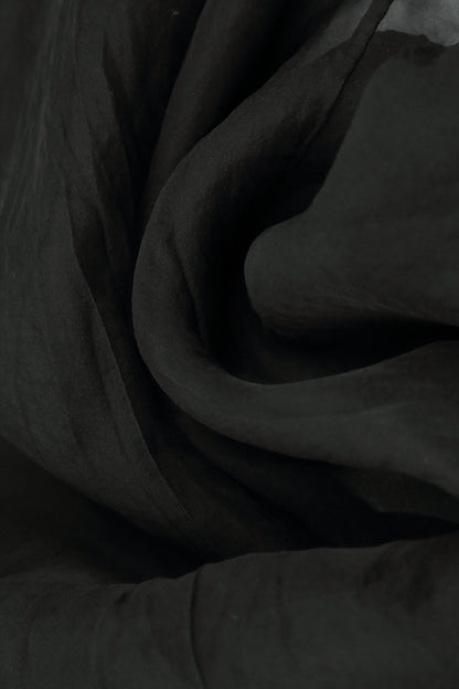 Black Crumpled Silk Chiffon Dress 5