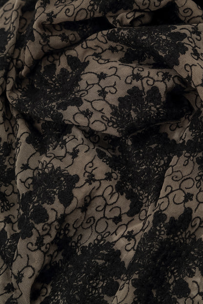 Black Floral Cotton Lace Wristlets