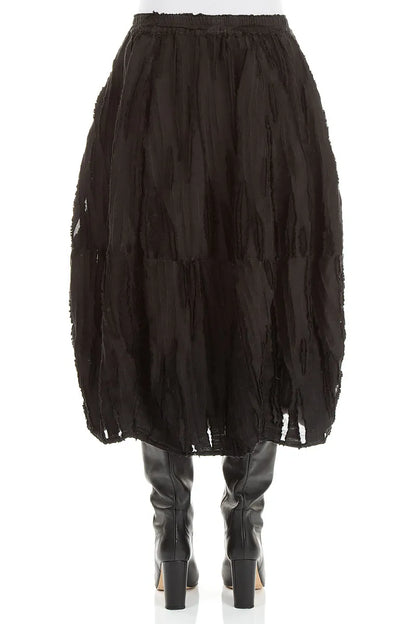 Black Fray Weave Skirt