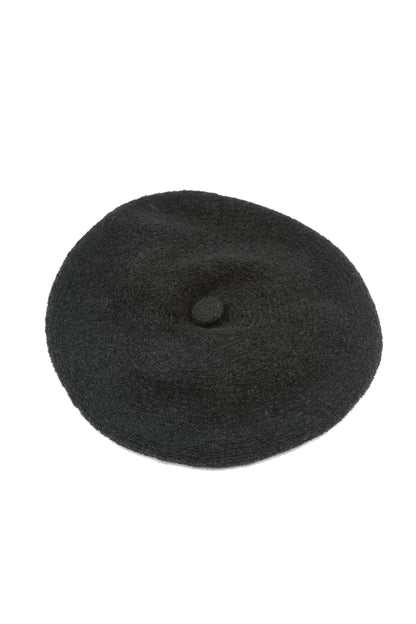Black Knitted Wool Beret 5