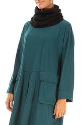 Black Knitted Wool Infinity Scarf 3