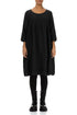 Black Mélange Linen Smock Dress 1