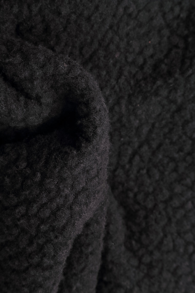 Black Plush Wool Cotton Tunic 6