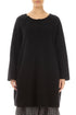 Black Plush Wool Cotton Tunic 1