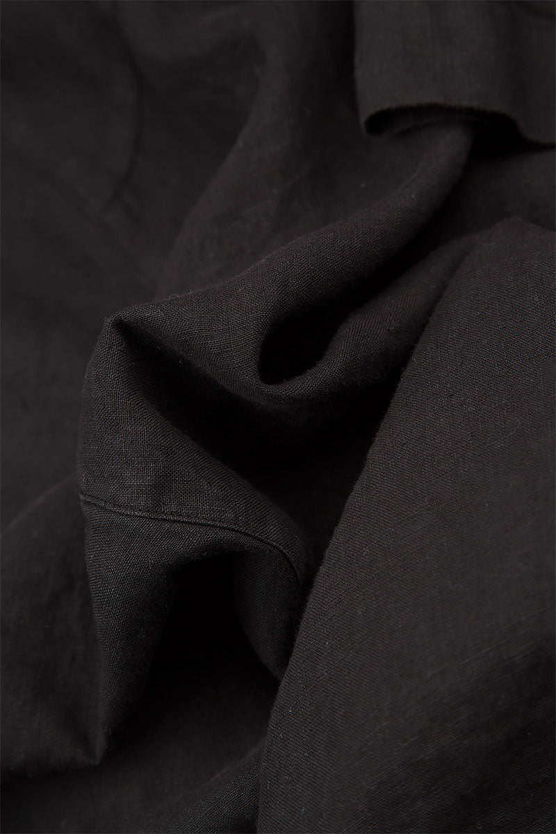 Black Linen Dungaree Dress 5