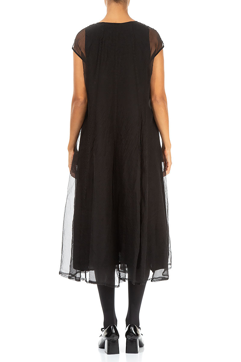 Black Silk Chiffon Dress 2