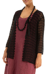 Black Silk Fine Bead Necklace 3