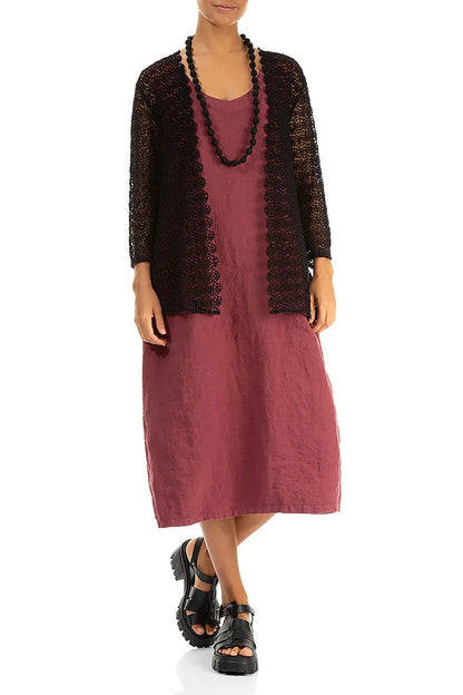 Black Silk Fine Bead Necklace 2