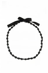 Black Silk Fine Bead Necklace 5
