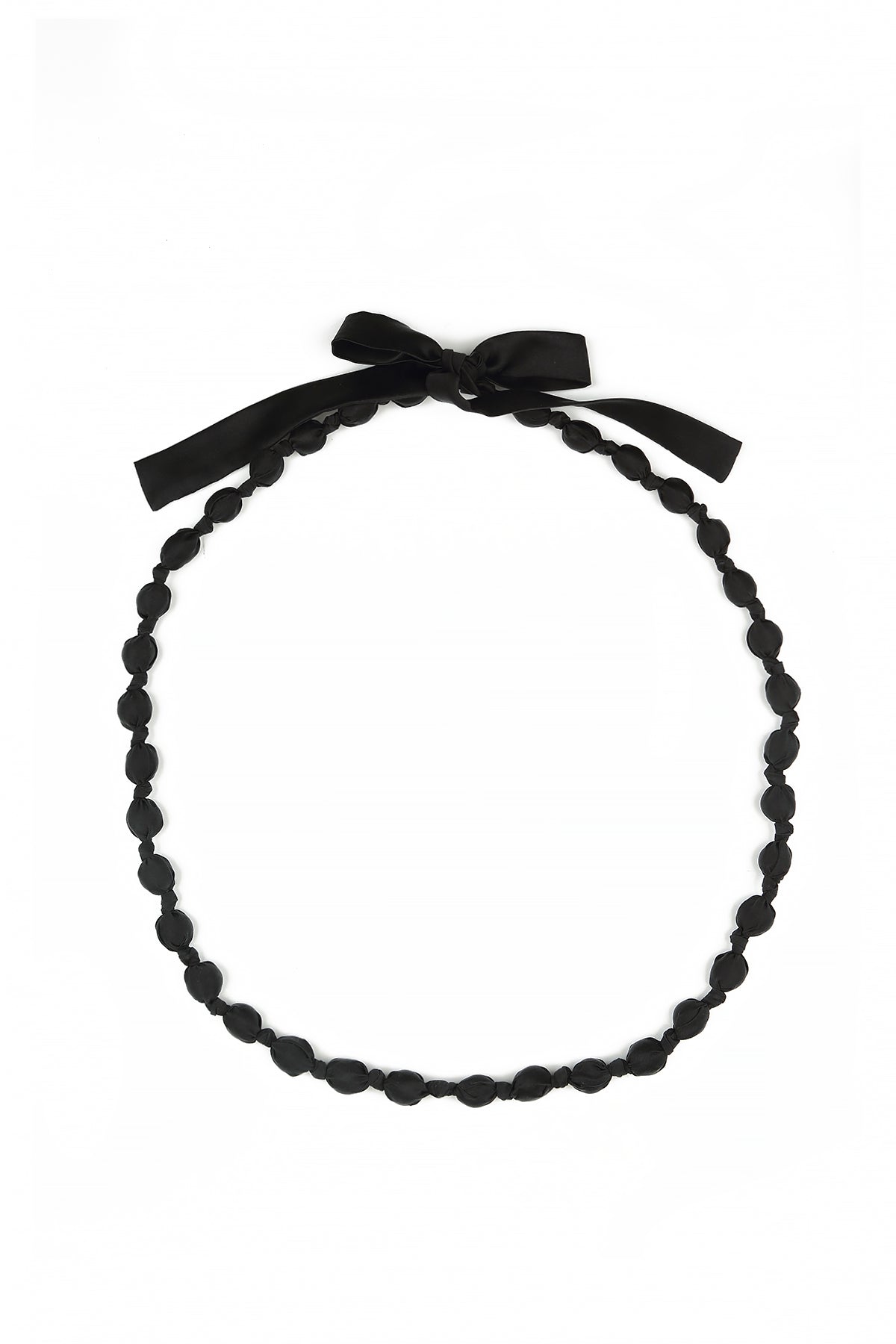 Black Silk Fine Bead Necklace 5