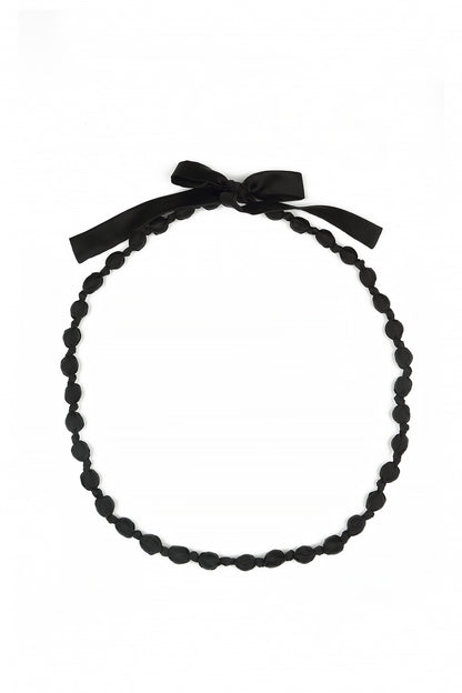 Black Silk Fine Bead Necklace 5