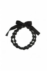 Black Silk Fine Bead Necklace 4
