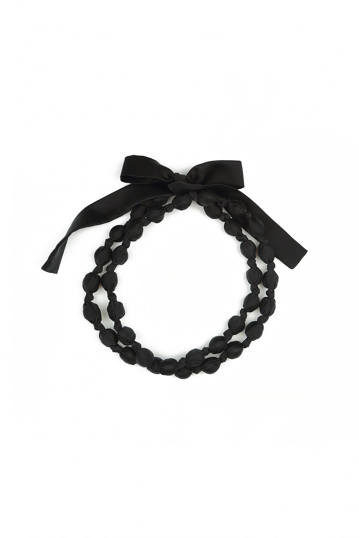 Black Silk Fine Bead Necklace 4