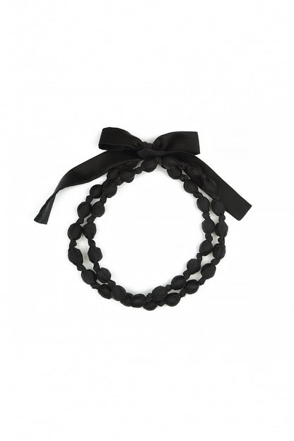 Black Silk Fine Bead Necklace 4