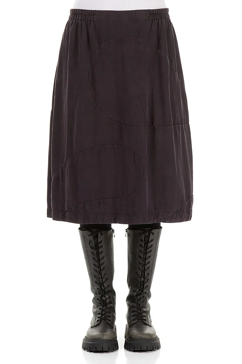 Black Silk Linen Skirt 1