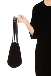 Black Silk Velvet Evening Hand Bag 4
