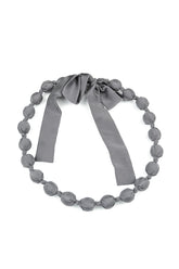 Black Silver Silk Bead Necklace 4