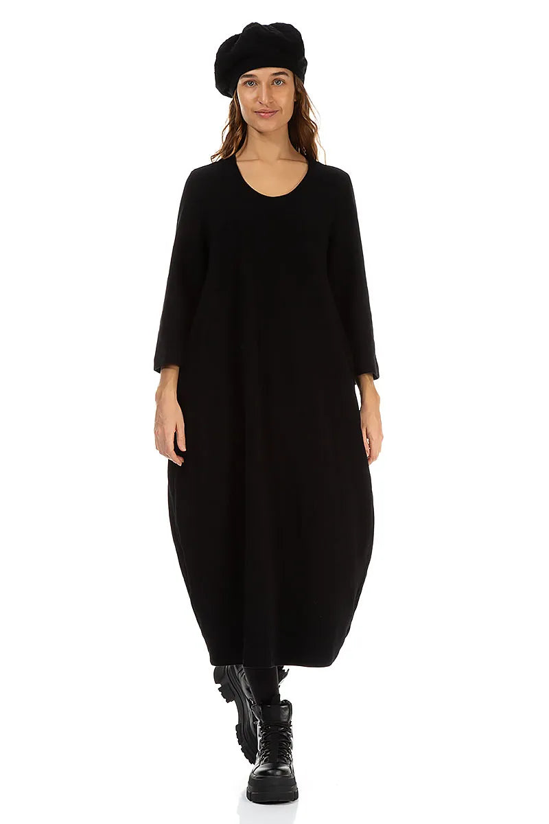 Béret en coton ondulé noir