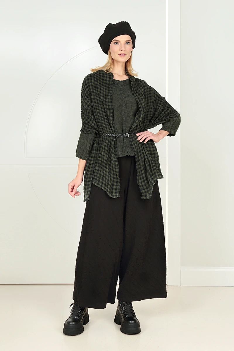 Black Wavy Cotton Beret 6