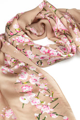 Blossom Beige Silk Scarf 5