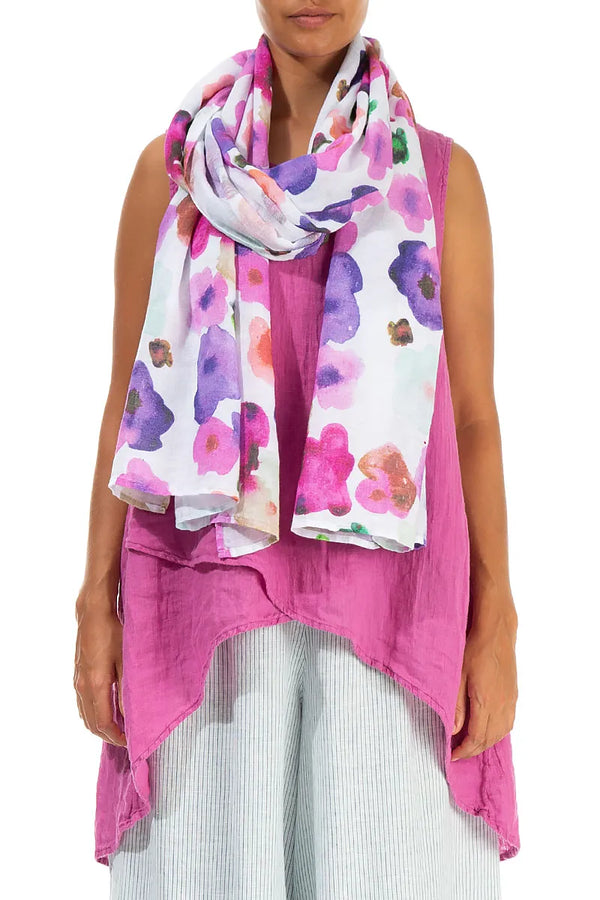 Blossom Soft Gauze Linen Scarf 1
