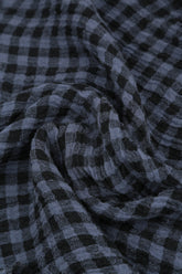 Blue Nova Check Gauze Linen Tunic Dress 5