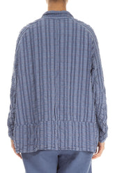 Blue Nova Checkered Linen Cotton Jacket 2