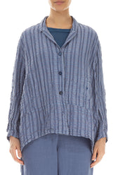 Blue Nova Checkered Linen Cotton Jacket 1