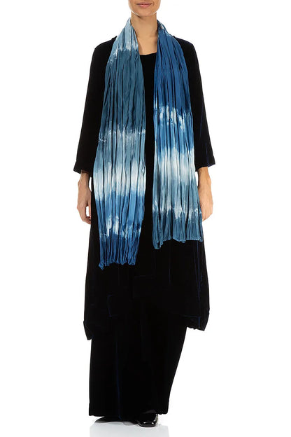 Blue Ombré Pure Silk Scarf 2