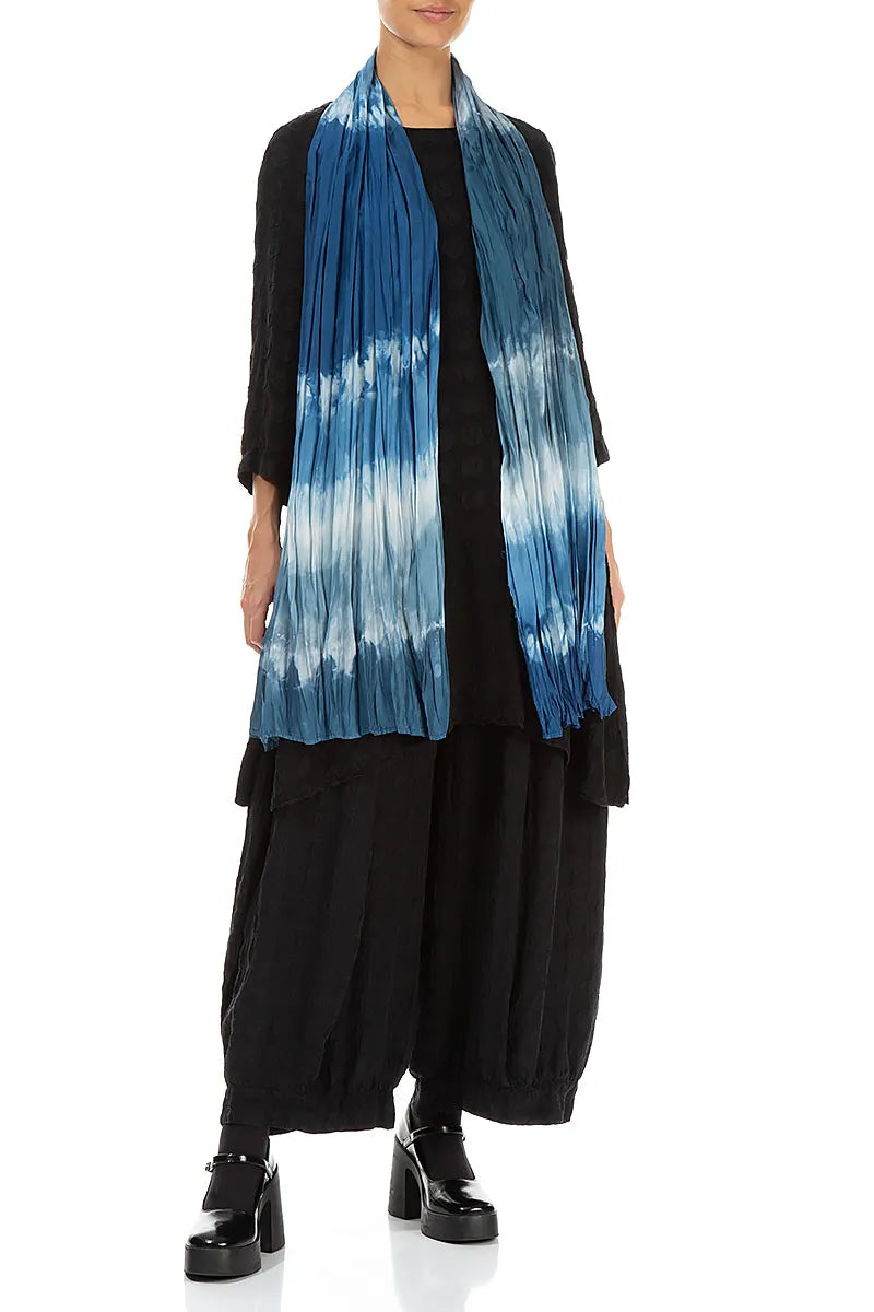 Blue Ombré Pure Silk Scarf 2