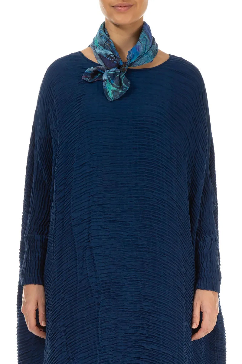 Blue Reverie Silk Cotton Scarf 1