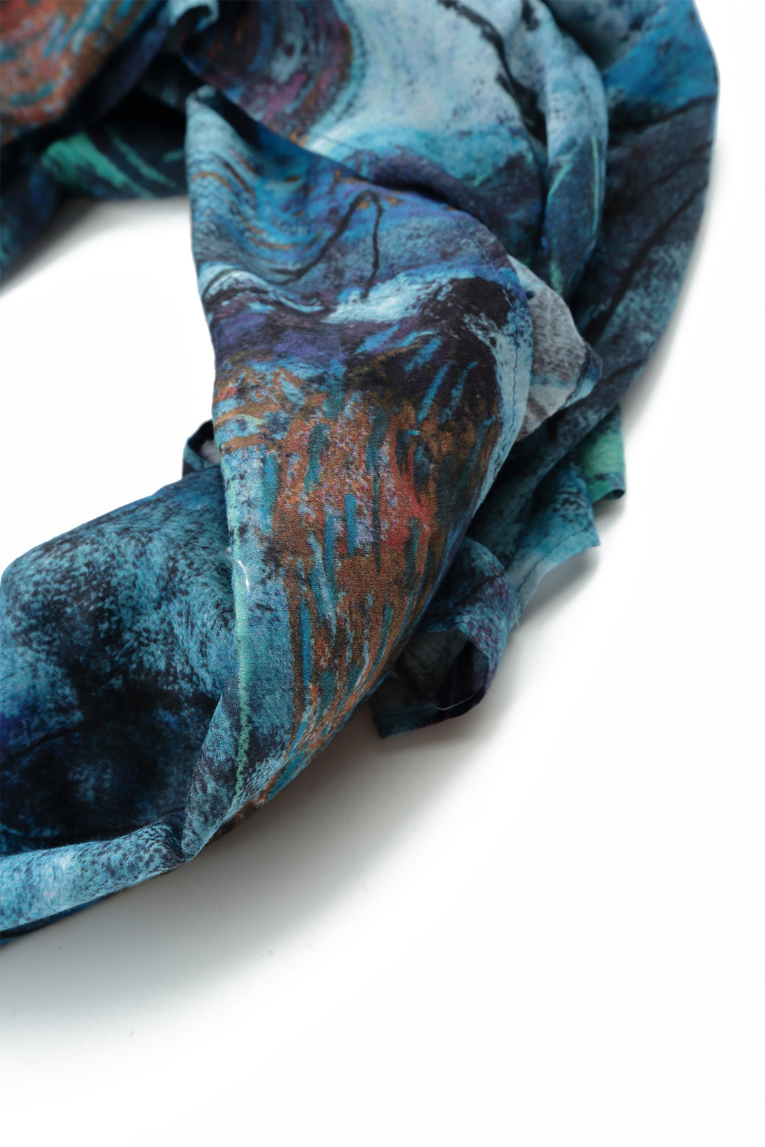 Blue Reverie Silk Cotton Scarf 2