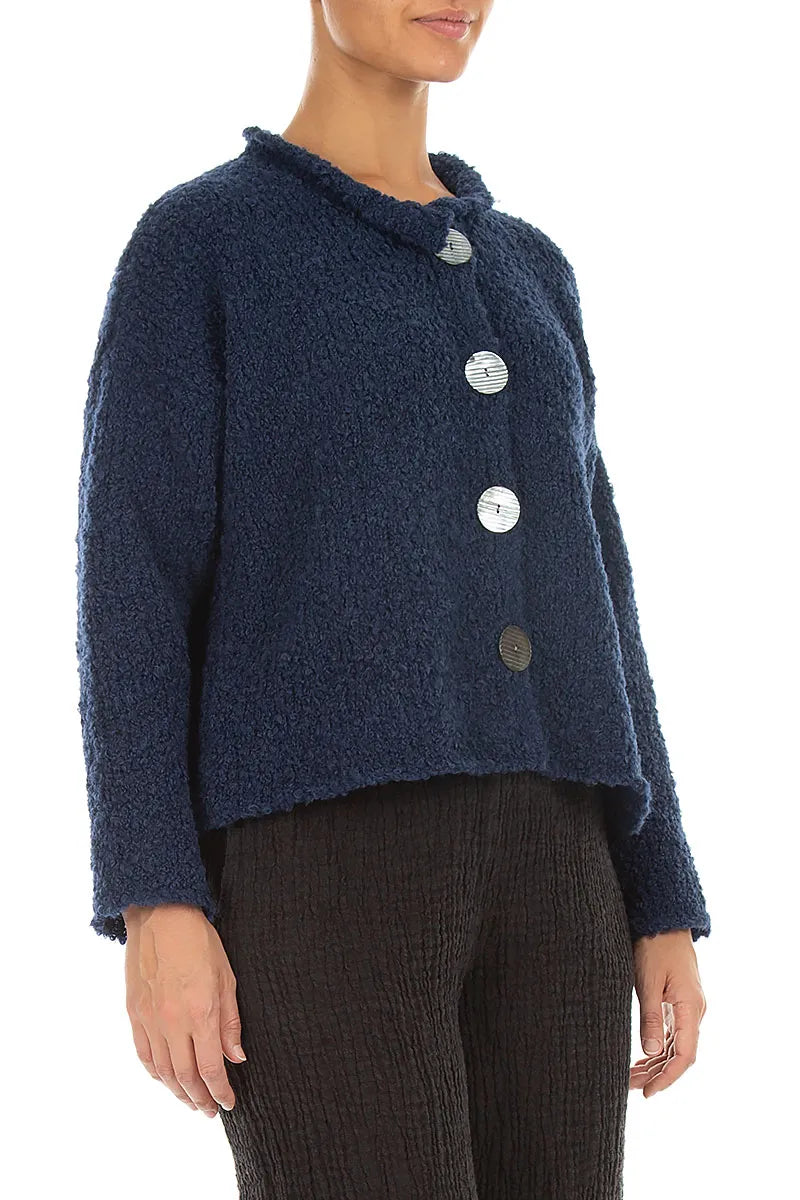 Blue Violet Alpaca Wool Cardigan 3