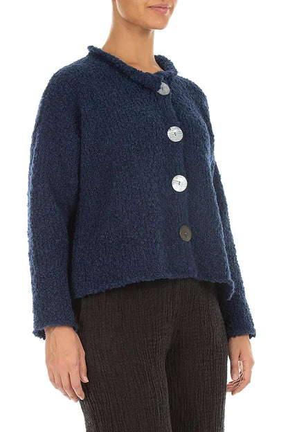 Blue Violet Alpaca Wool Cardigan