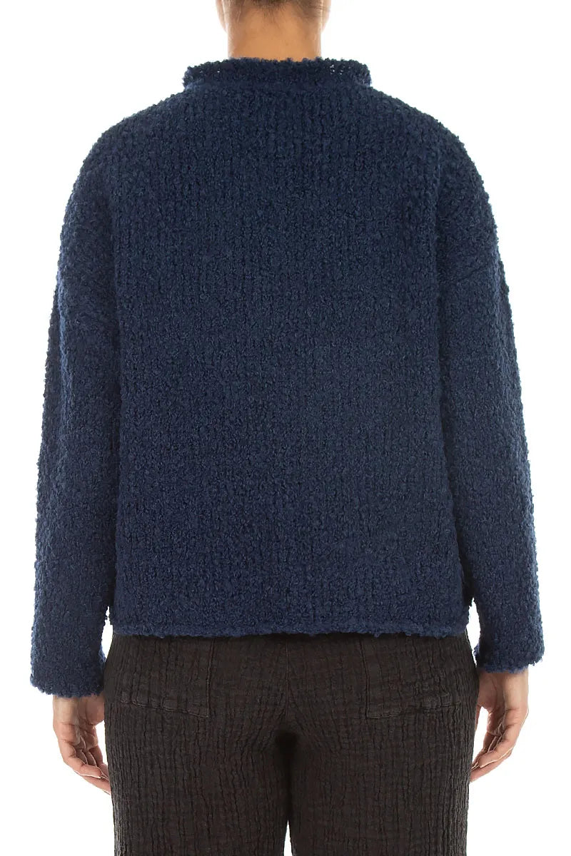 Blue Violet Alpaca Wool Cardigan 2