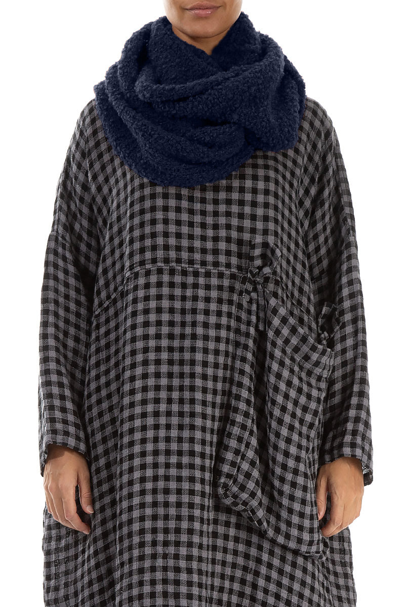 Blue Violet Alpaca Wool Infinity Scarf 1