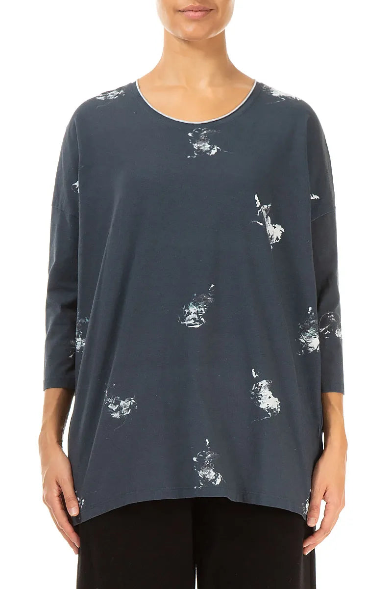 Boxy Abstract Cotton Blouse