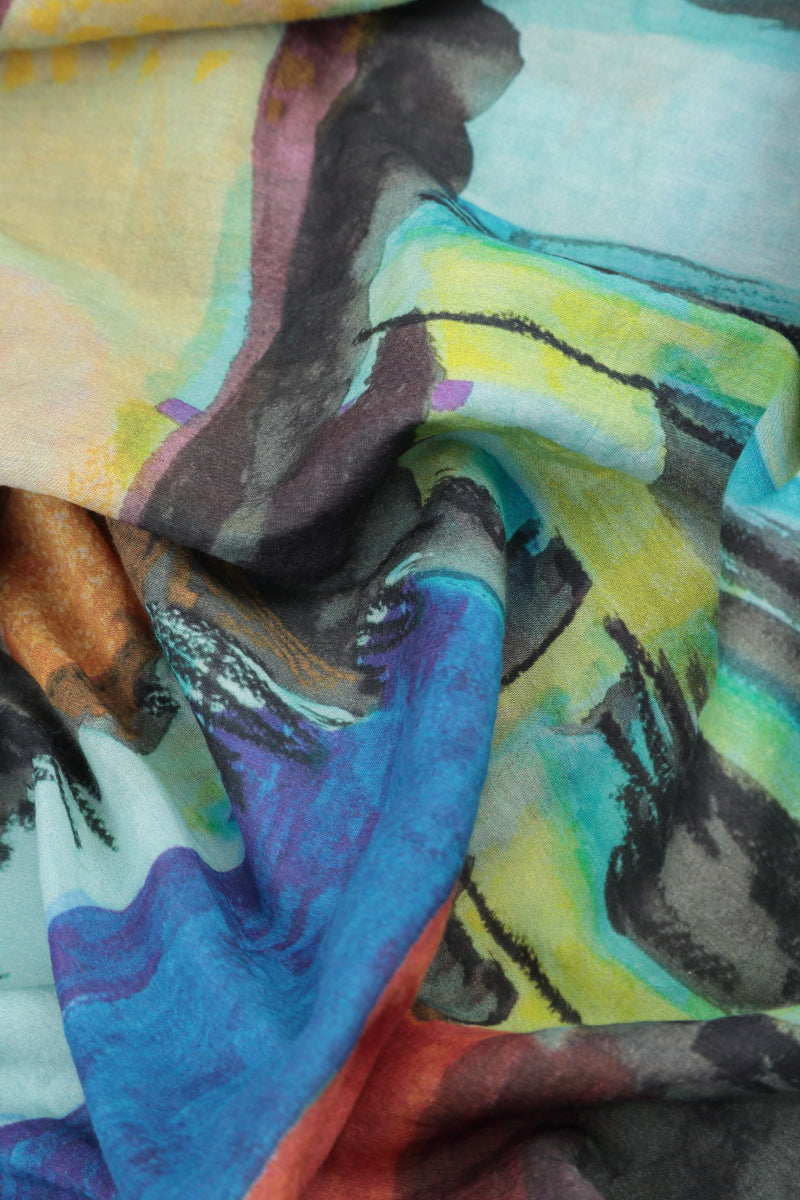 Boxy Abstract Linen Jacket 5